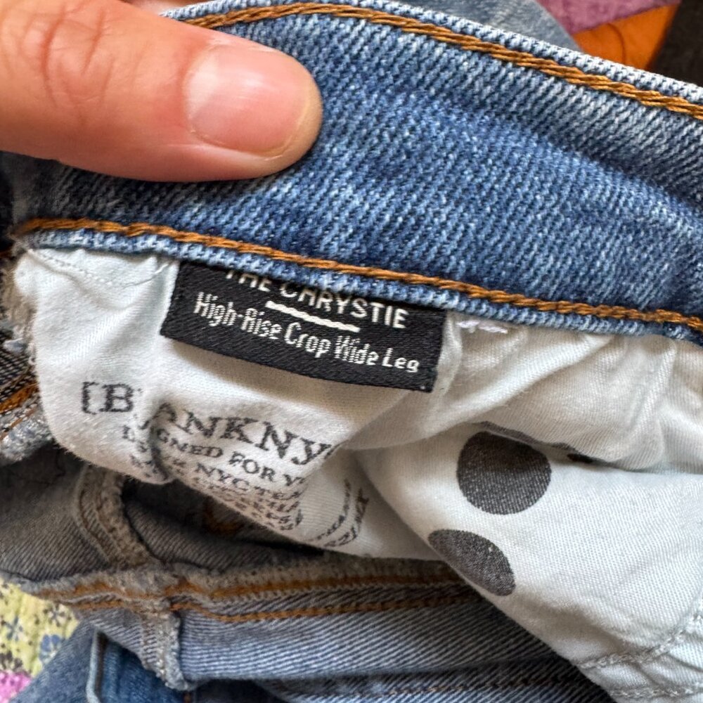 BLANKNYC Chrystie High Rise Button Fly Cropped Wide Leg Jeans Size 28 Retro Y2K - Picture 4 of 10